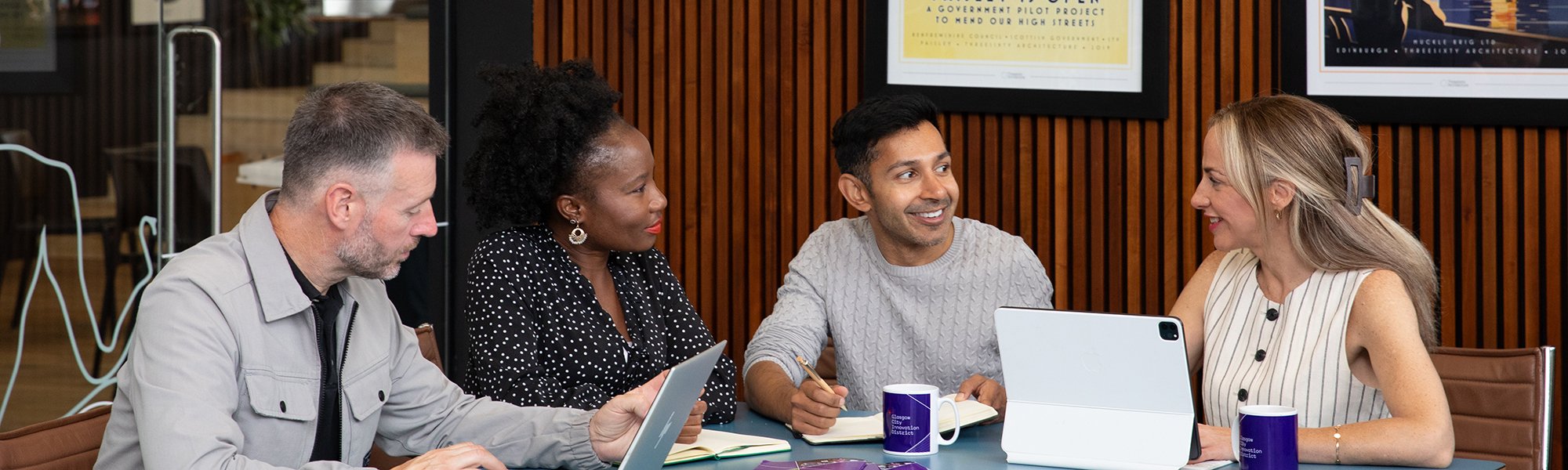 Group of people having a meeting in an office